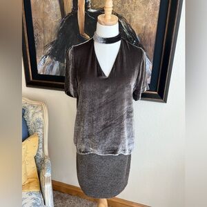 Alexa Brown Wool Skirt Italian Size M